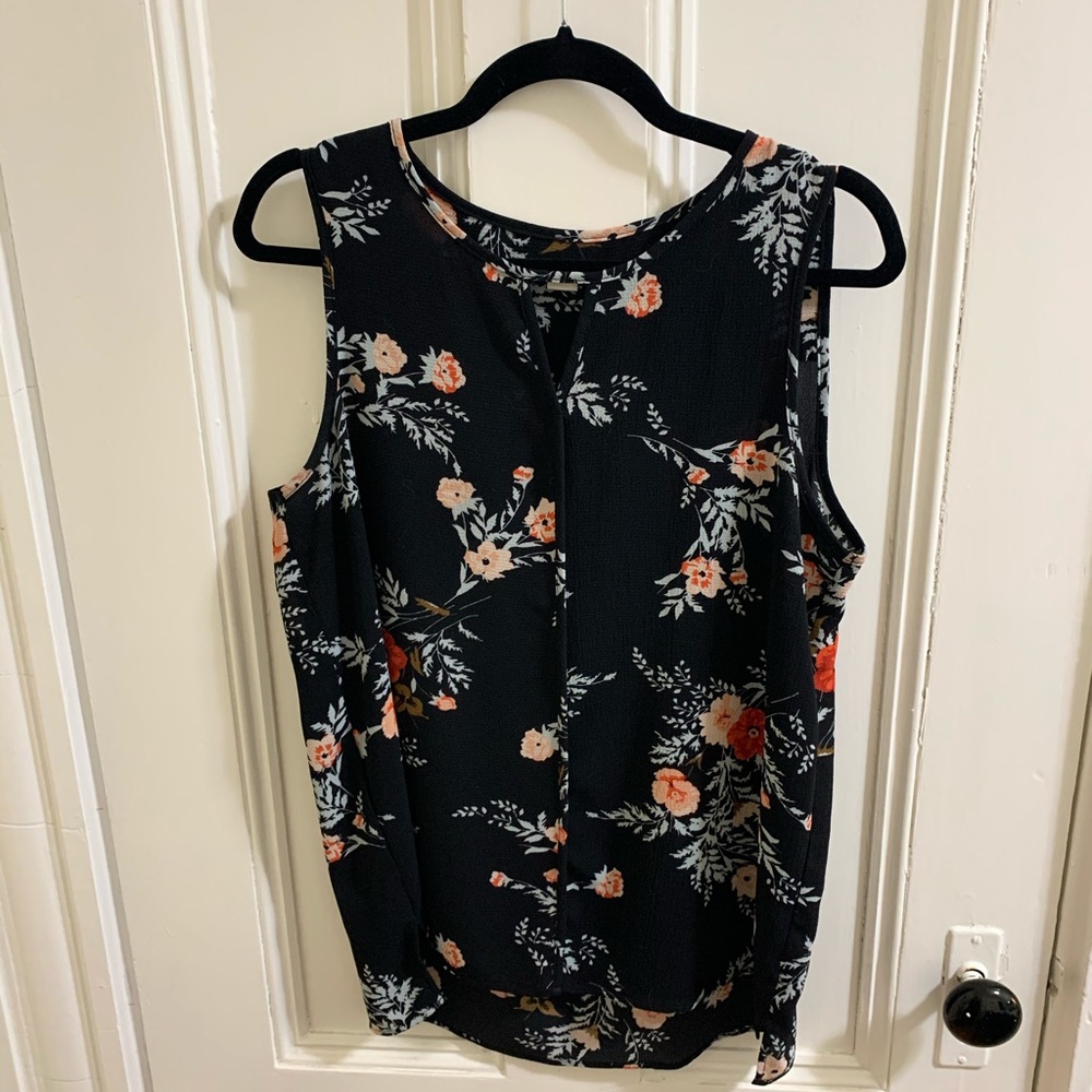 Black Floral Tank